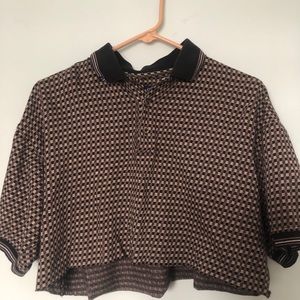 cropped izod collared shirt
